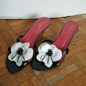 Vtg Kate Spade Flower Kitten Heels